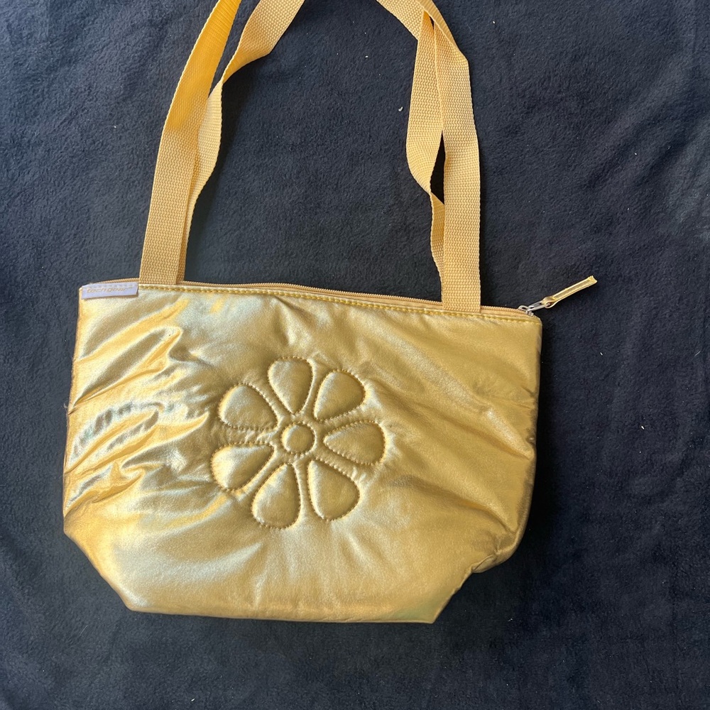 Gold Floral Embossed lunch Bag